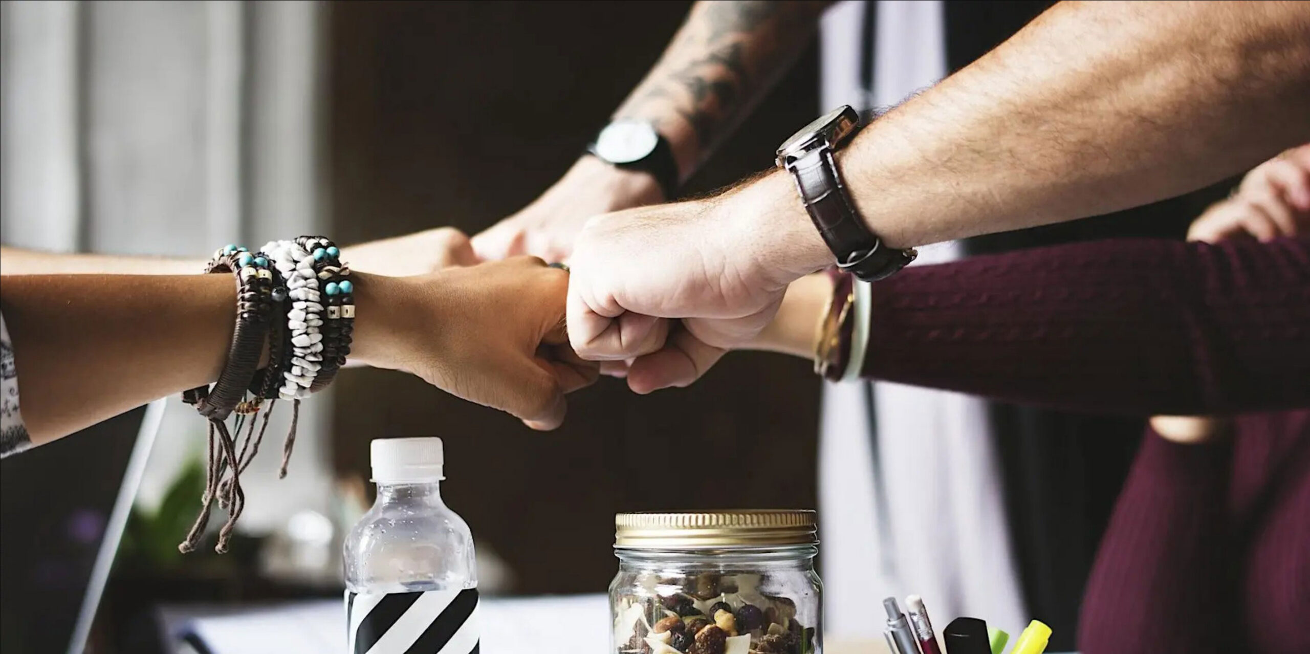 photo of fists touching